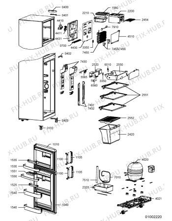 Схема №1 WBM 289/1 с изображением Тэн для холодильника Whirlpool 480132102336