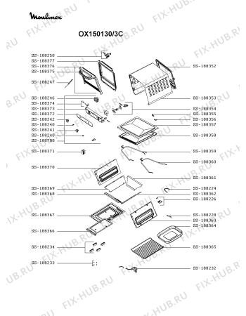 Схема №1 OX150130/3C с изображением Обшивка для духового шкафа Moulinex SS-188780