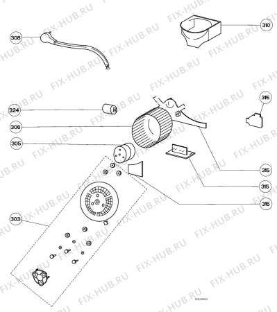 Взрыв-схема вытяжки Electrolux EFP5519 - Схема узла Section 4