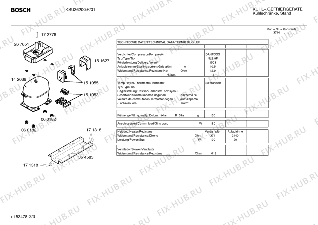 Взрыв-схема холодильника Bosch KSU3620GR - Схема узла 03