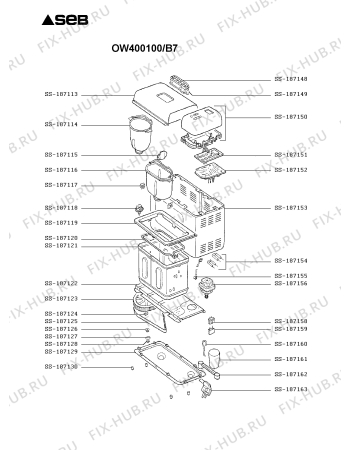 Схема №1 OW400001/B7A с изображением Датчик для электрохлебопечки Tefal SS-187155
