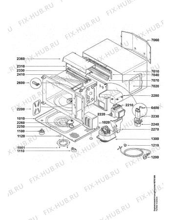 Взрыв-схема микроволновой печи Electrolux EMS2486C-SW - Схема узла Functional parts