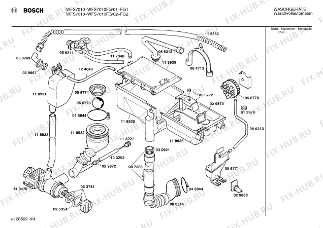 Схема №2 WFS7010FG WFS7010 с изображением Панель для стиралки Bosch 00271618