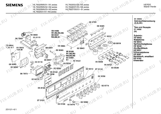 Схема №1 HL76020DK с изображением Привод для плиты (духовки) Siemens 00058105