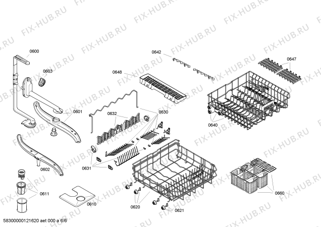 Взрыв-схема посудомоечной машины Bosch SGS46M62AU - Схема узла 06