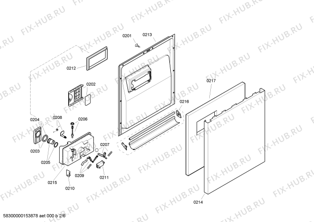 Взрыв-схема посудомоечной машины Bosch SGS45E18TR - Схема узла 02