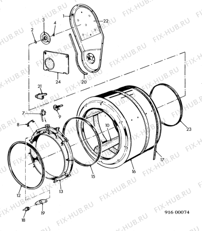 Взрыв-схема стиральной машины Alfatec ATE2-073 - Схема узла Drum