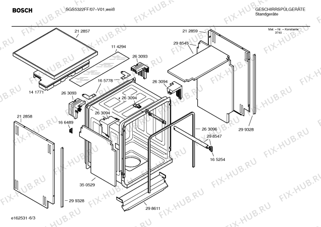 Взрыв-схема посудомоечной машины Bosch SGS5322FF - Схема узла 03