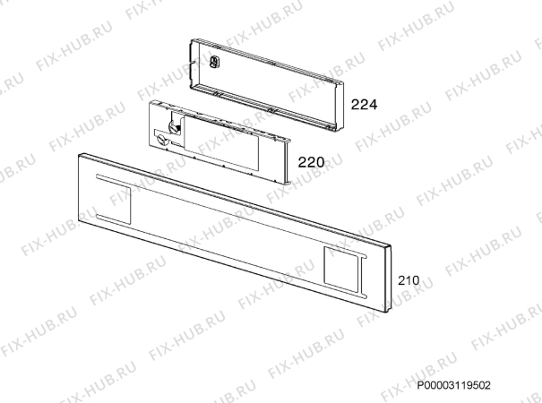 Схема №1 BS1836680M с изображением Панель для электропечи Aeg 5619091092