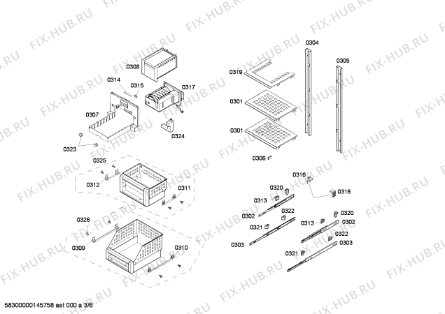 Схема №2 RF463201 с изображением Льдогенератор для холодильника Bosch 00684895