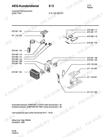 Взрыв-схема холодильника Aeg ARC1432-1 U - Схема узла Electrical equipment