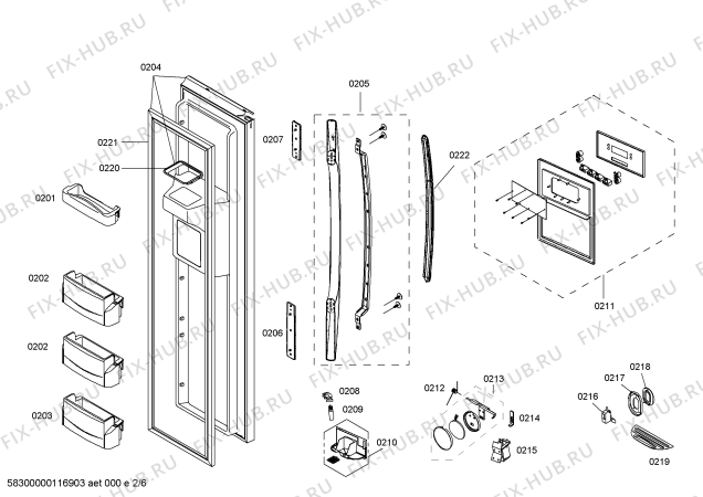 Схема №2 3FA7786A с изображением Поднос для холодильной камеры Bosch 00449390