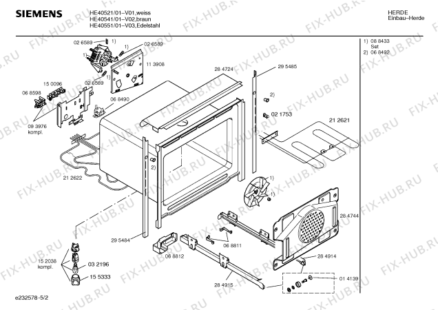 Схема №1 HE40521 с изображением Инструкция по эксплуатации для духового шкафа Siemens 00522006