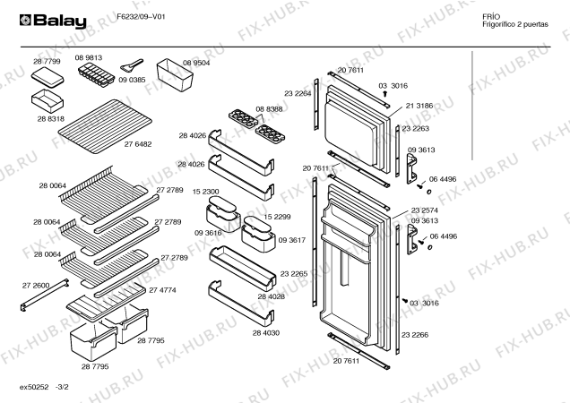 Схема №3 F6232 с изображением Дверь морозильной камеры для холодильника Bosch 00213186