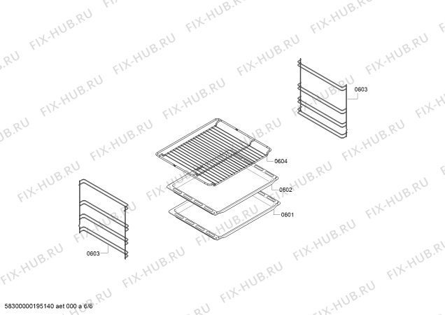 Взрыв-схема плиты (духовки) Siemens HB531E1W - Схема узла 06