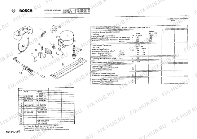 Взрыв-схема холодильника Bosch 0705144265 GS1480W - Схема узла 02