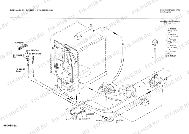 Взрыв-схема посудомоечной машины Imperial 0730203505 GS21 - Схема узла 03