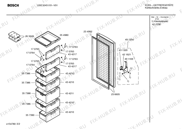 Взрыв-схема холодильника Bosch GSE32451 - Схема узла 02