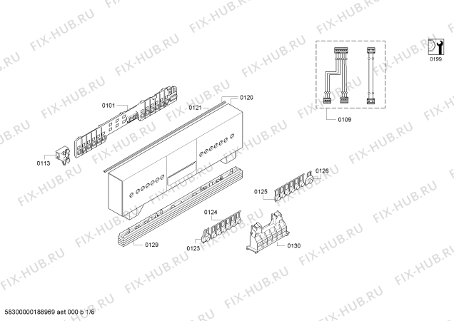 Схема №2 CP4A50U5 energy с изображением Передняя панель для посудомойки Bosch 11006404