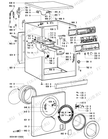 Схема №1 WA DYNAMIC 1400 с изображением Обшивка для стиралки Whirlpool 481245215568