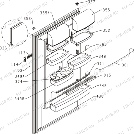 Взрыв-схема холодильника Smeg FL1042P (374705, HTDI1426) - Схема узла 02