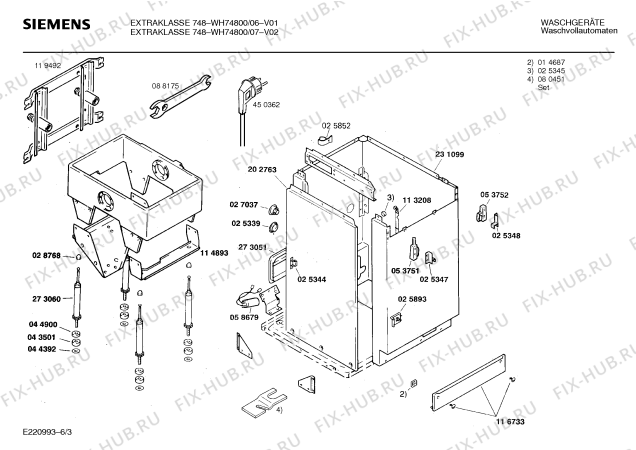 Схема №2 WH74800, EXTRAKLASSE 748 с изображением Вкладыш в панель для стиралки Siemens 00273284