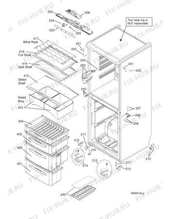Схема №2 FFM70A (F031428) с изображением Элемент корпуса для холодильной камеры Indesit C00219158