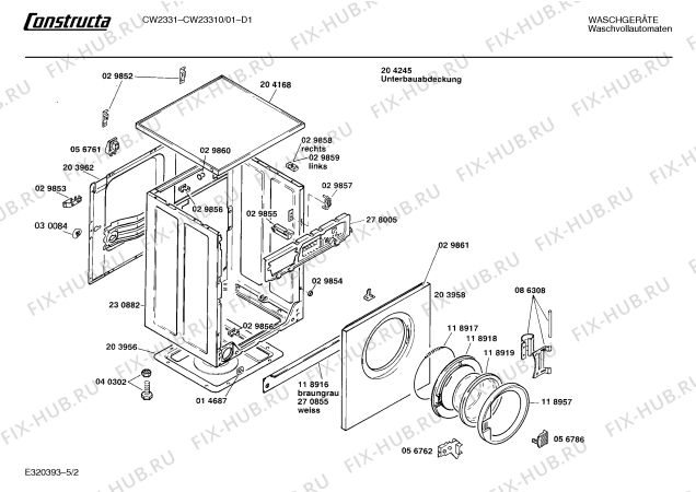 Взрыв-схема стиральной машины Constructa CW23310 CW2331 - Схема узла 02