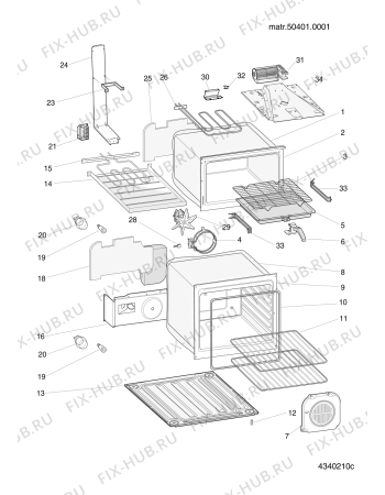 Взрыв-схема плиты (духовки) Indesit KD3C3KG (F068885) - Схема узла