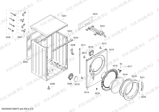 Взрыв-схема стиральной машины Bosch WAP20160SG Bosch Avantixx - Схема узла 02