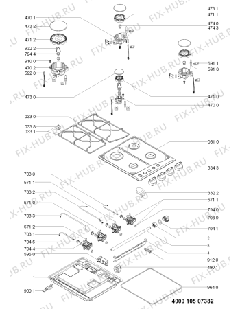 Схема №1 PGS 300/WH с изображением Затычка для электропечи Whirlpool 481010388750