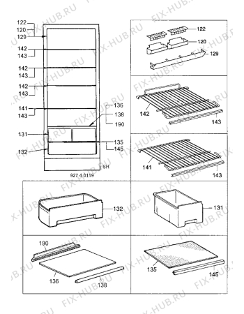 Взрыв-схема холодильника Zanussi ZFC340C - Схема узла Internal parts