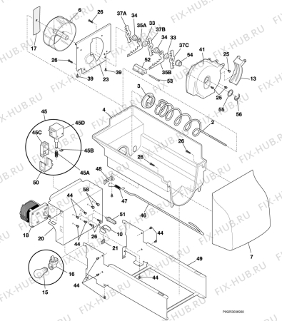 Взрыв-схема холодильника Frigidaire FSPZ25V9AB2 - Схема узла Ice container