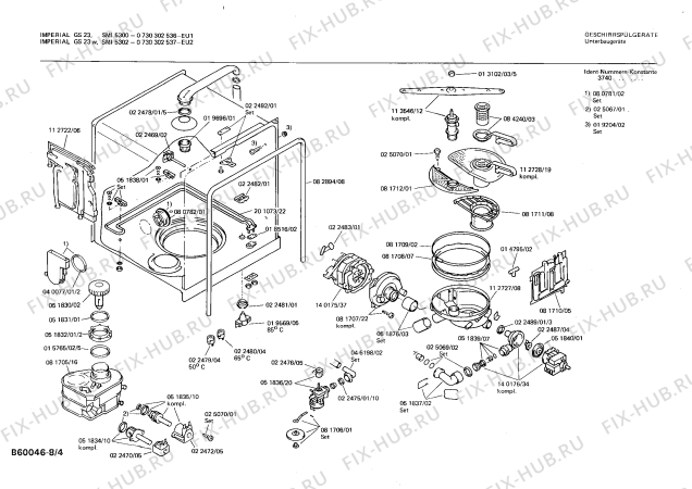 Схема №2 0730302520 GS13W с изображением Планка для электропосудомоечной машины Bosch 00112130