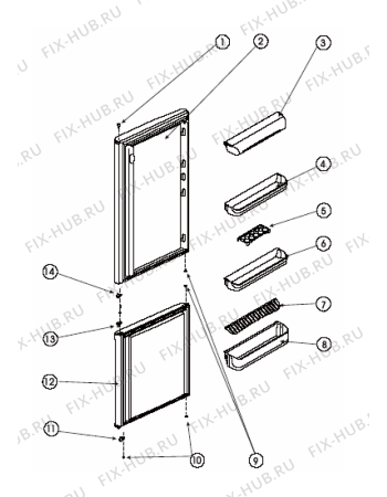 Взрыв-схема холодильника Indesit SB15020 (F065906) - Схема узла