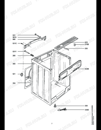 Взрыв-схема стиральной машины Aeg LAV52550 - Схема узла Housing 001