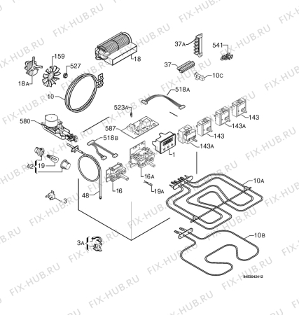 Взрыв-схема плиты (духовки) Privileg 823698_60943 - Схема узла Electrical equipment 268