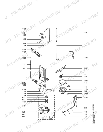 Взрыв-схема посудомоечной машины Electrolux ESF677W - Схема узла Water softener 066