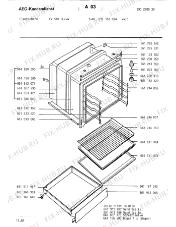 Схема №1 ET 520 RONDO с изображением Накладка для электропечи Aeg 8996612336207