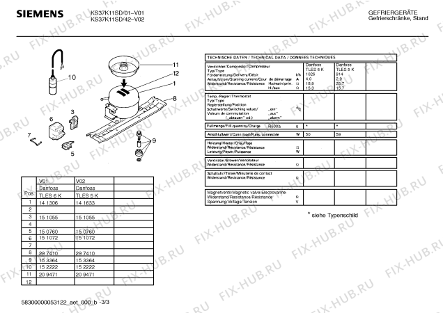 Схема №2 KS37K21SD с изображением Панель управления для холодильника Siemens 00298630