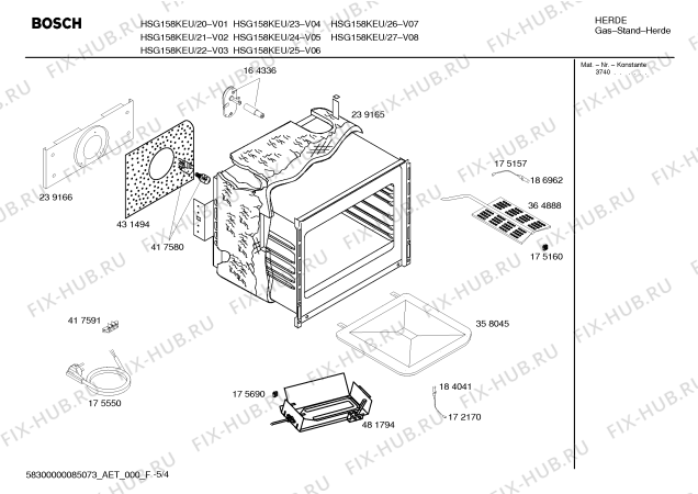 Схема №2 HSV458GPL Bosch с изображением Столешница для духового шкафа Bosch 00241375