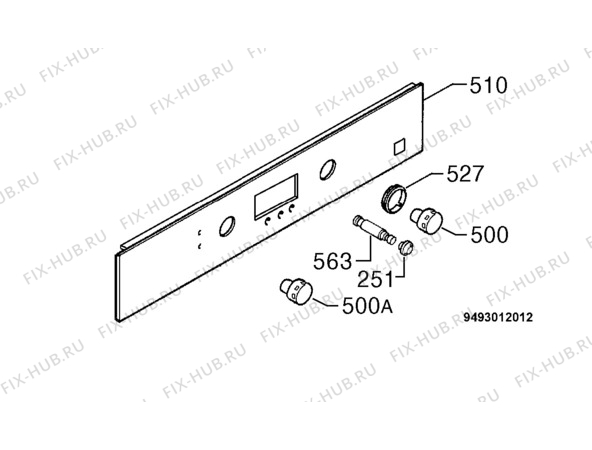 Взрыв-схема плиты (духовки) Zanussi ZBQ665ALUR - Схема узла Command panel 037