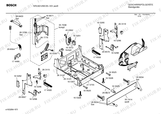 Взрыв-схема посудомоечной машины Bosch SRU4012SK - Схема узла 05