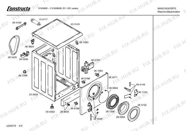 Взрыв-схема стиральной машины Constructa CV50900IL - Схема узла 02