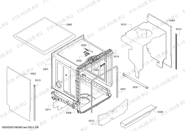 Схема №4 1KDW64006 с изображением Переключатель для электропосудомоечной машины Bosch 00627239