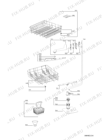 Схема №1 ADP 252 WH с изображением Провод для электропосудомоечной машины Whirlpool 481232118112
