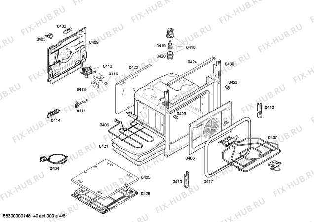 Схема №2 HGV745220 с изображением Ремкомплект для плиты (духовки) Bosch 10002590