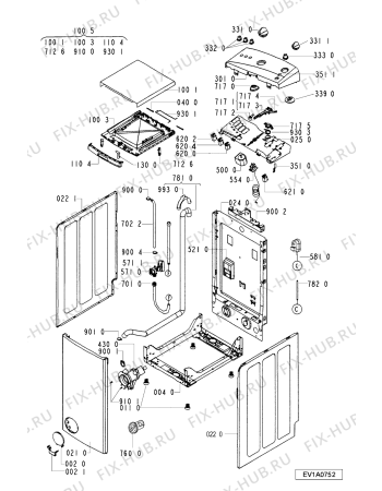 Схема №2 AWV 935/2 с изображением Обшивка для стиральной машины Whirlpool 481245213454