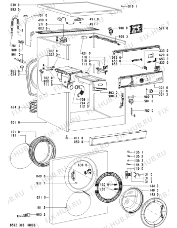 Схема №2 AWO/D 41115 с изображением Модуль (плата) для стиралки Whirlpool 481221470846