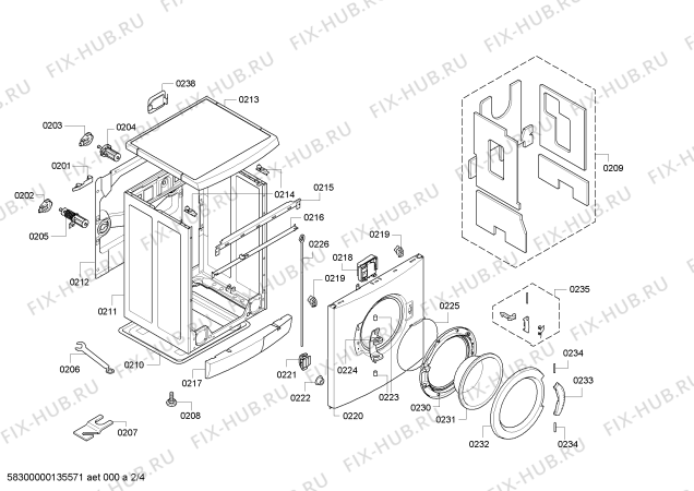 Взрыв-схема стиральной машины Bosch WAE32461SN Bosch Maxx 6 Sensitive - Схема узла 02